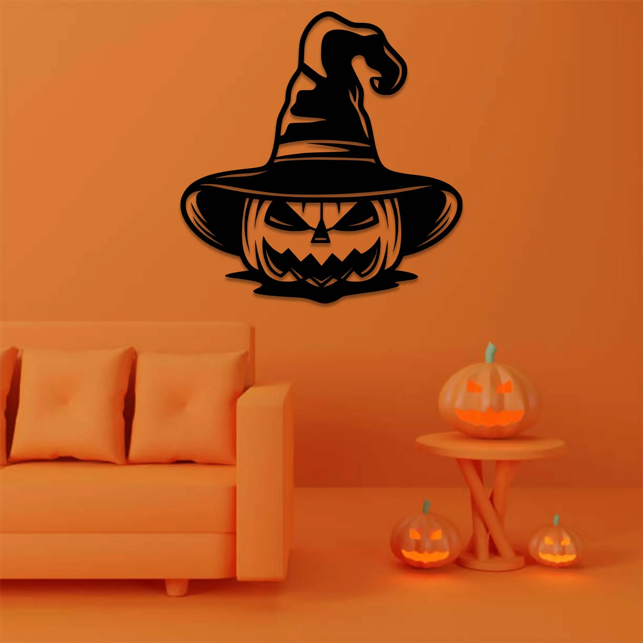 Pumpkin Witch - Metal Wall Art