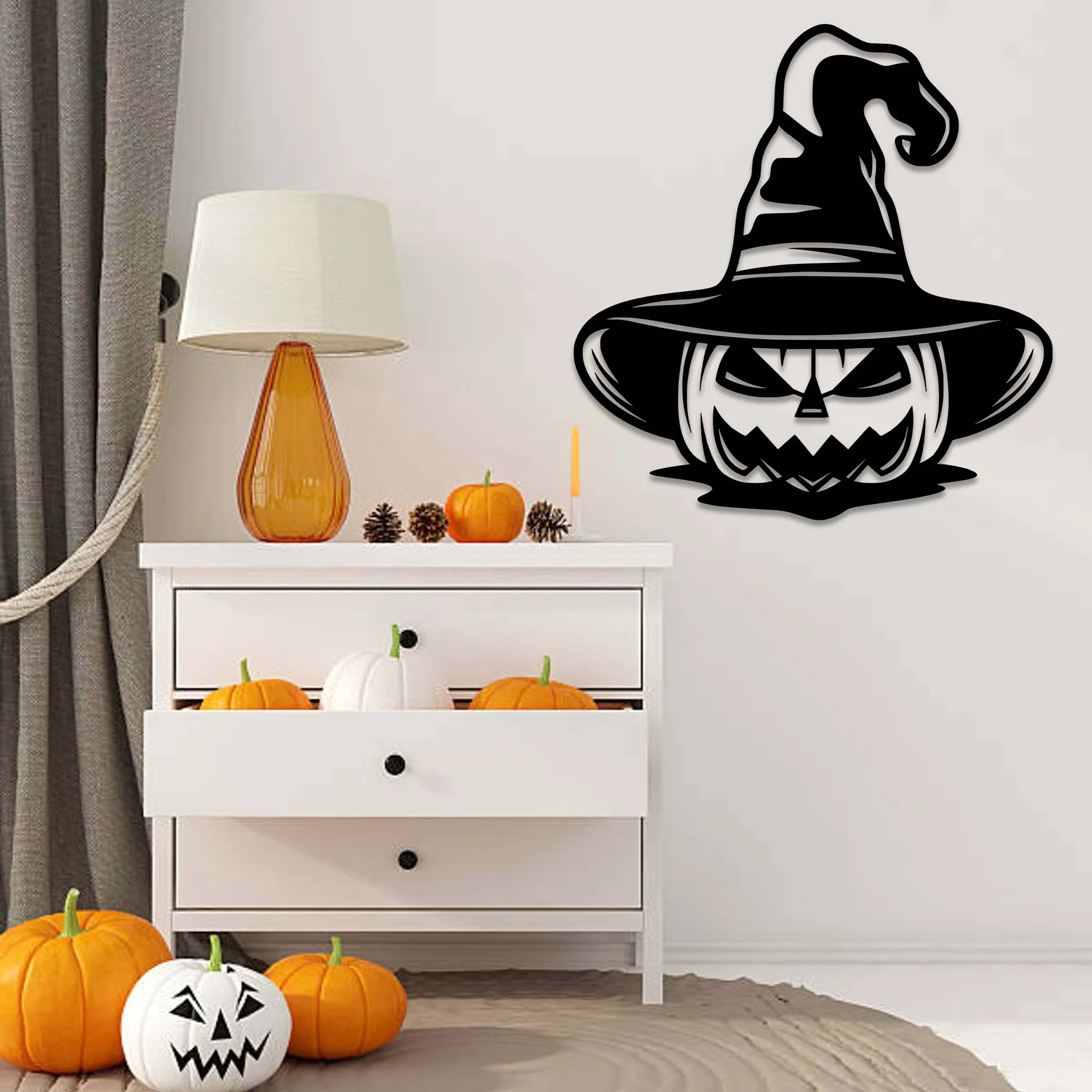 Pumpkin Witch - Metal Wall Art