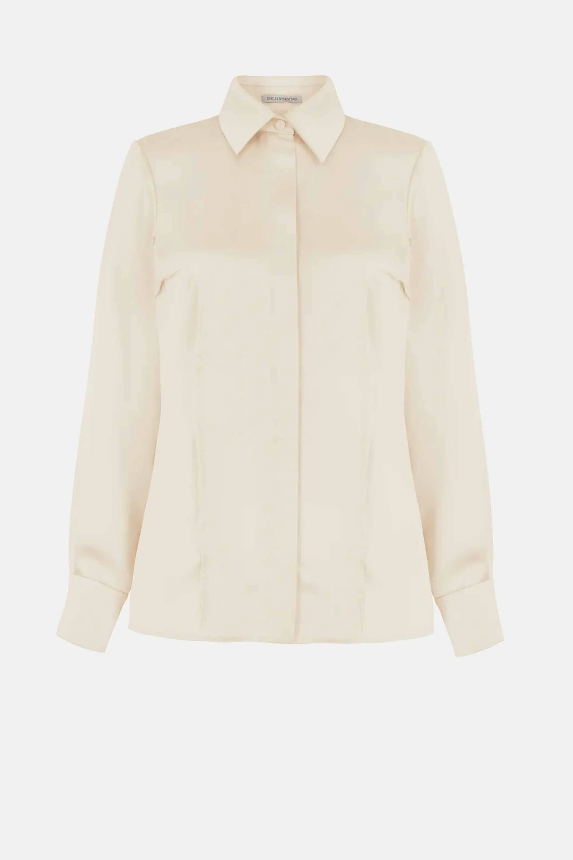 Ravanne Ivory Shiny Satin Shirt