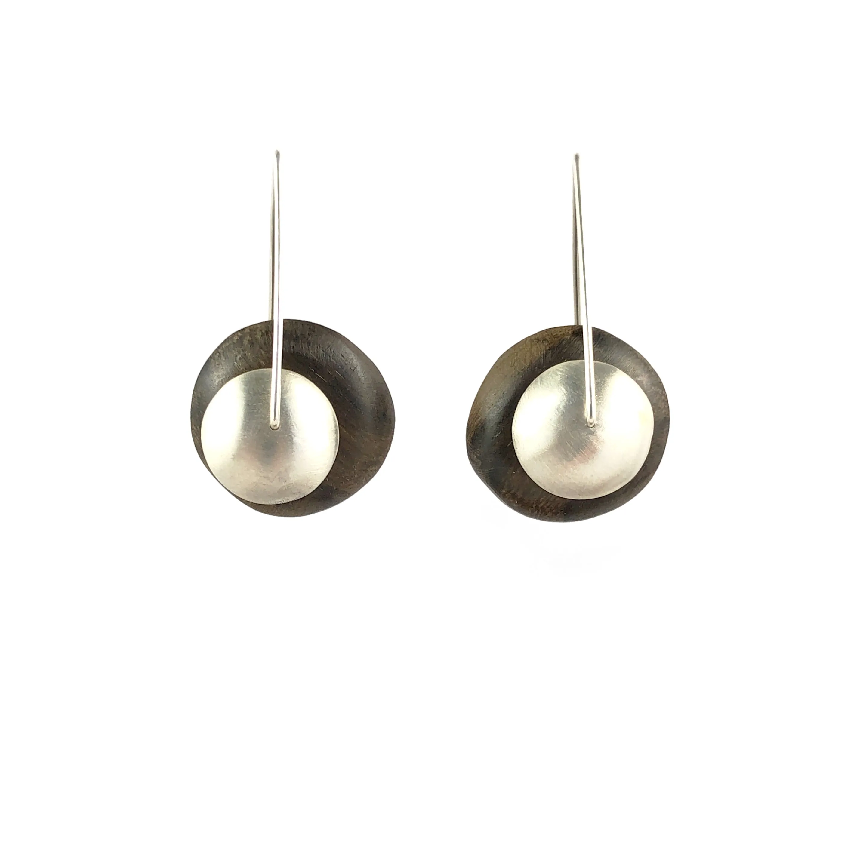 Satin Earrings with Wenge Wood - Sarah Bourke