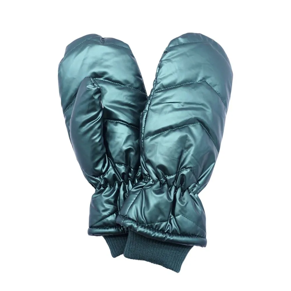 Shiny Puffer Mitten Gloves