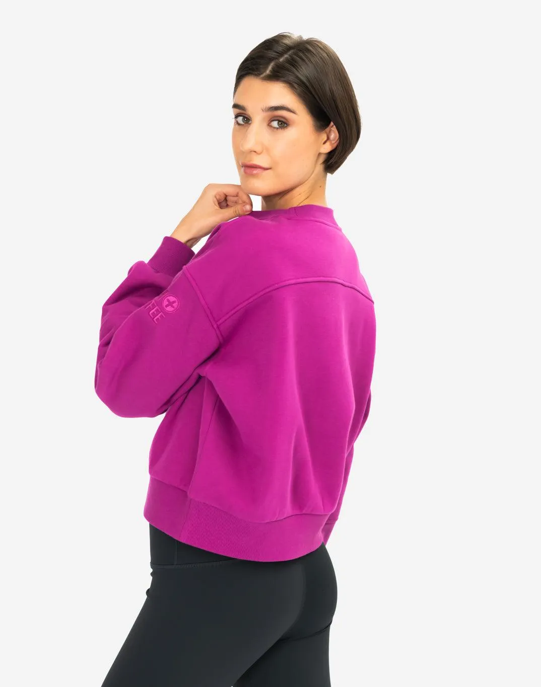 Sierra Fleece Crew in Very Berry