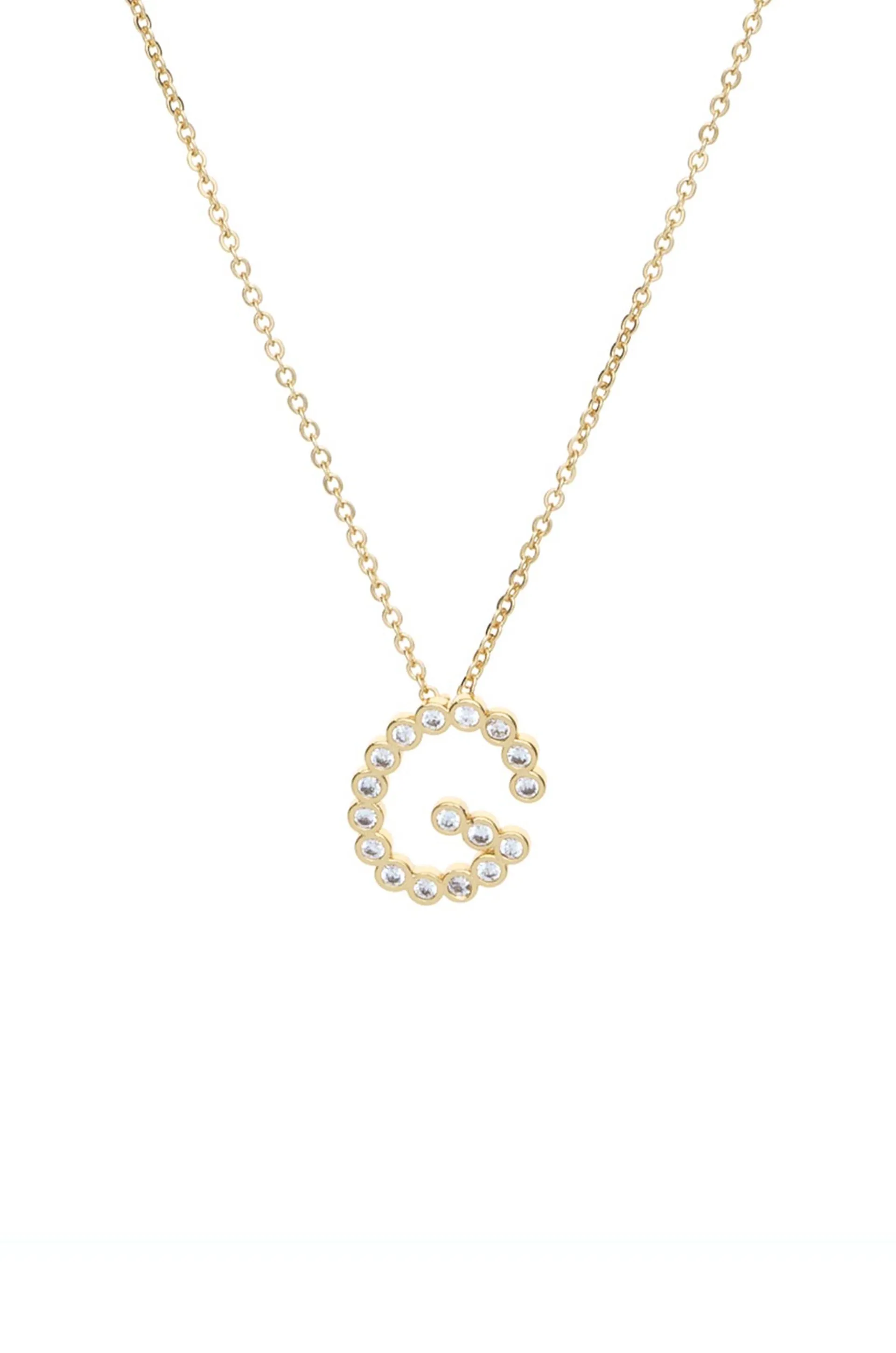 Simple Crystal Initial Necklace