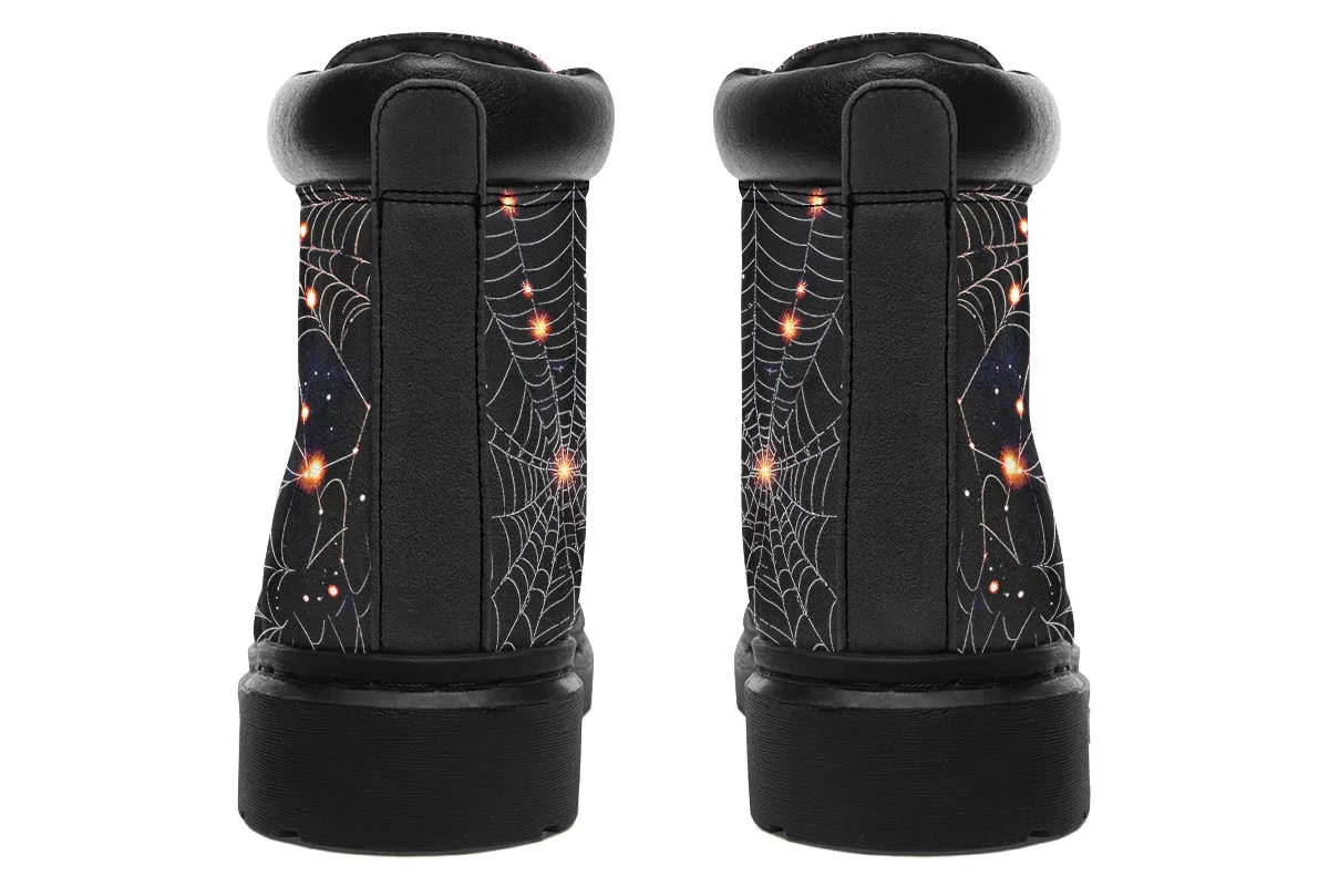 Spiderweb Classic Boots - High Quality Micro-Suede Weatherproof Vegan Shoes with Stitched on Soles