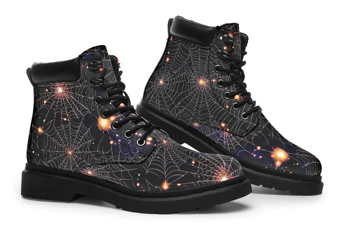 Spiderweb Classic Boots - High Quality Micro-Suede Weatherproof Vegan Shoes with Stitched on Soles