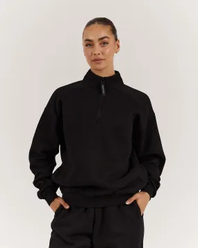 SPORTS 1/4 ZIP JUMPER - BLACK