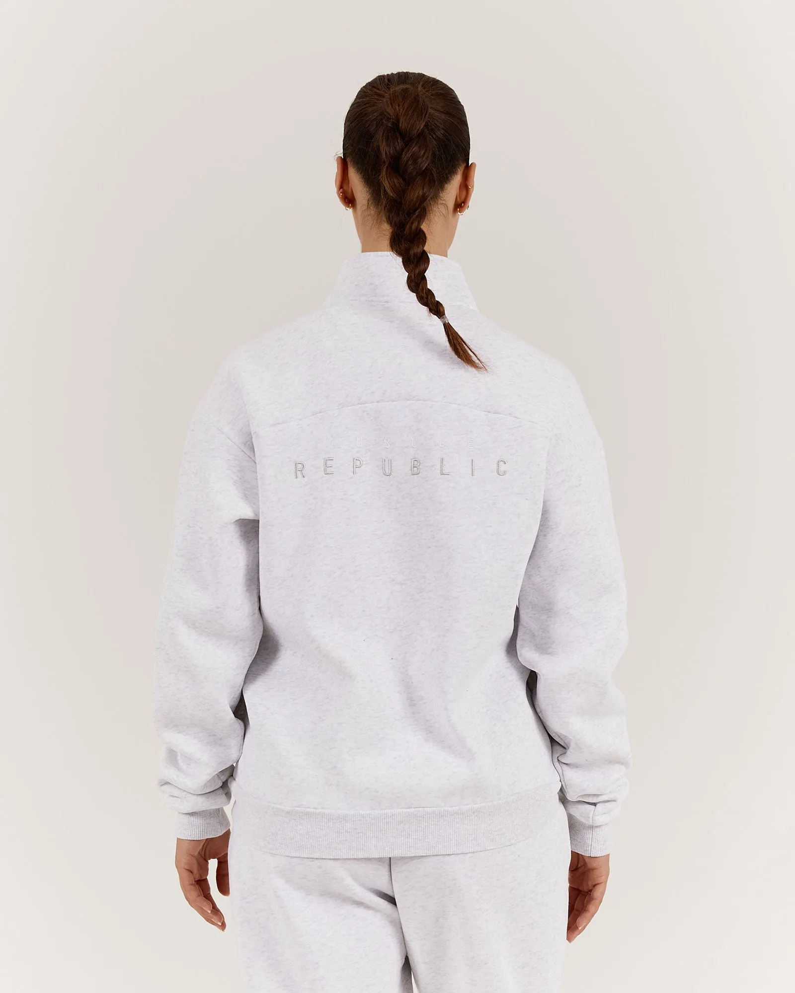 SPORTS 1/4 ZIP JUMPER - SNOW GREY