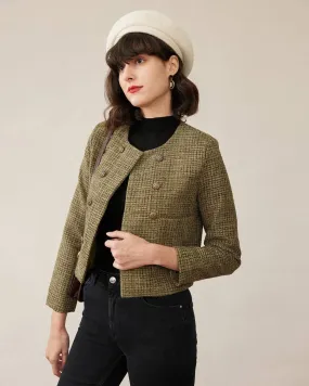 The Vintage Solid Tweed Coat