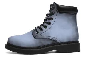 Twilight Blue Classic Boots - High Quality Micro-Suede Weatherproof Vegan Shoes with Stitched on Soles