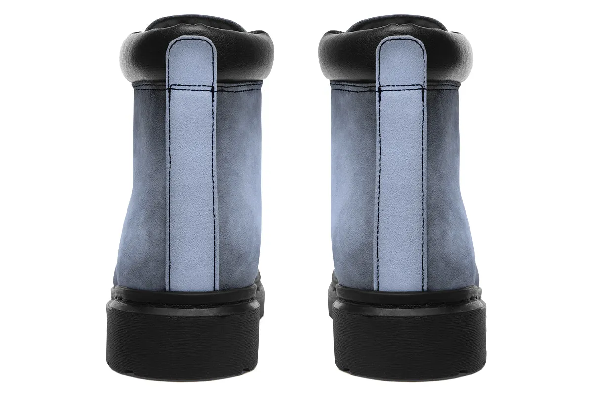 Twilight Blue Classic Boots - High Quality Micro-Suede Weatherproof Vegan Shoes with Stitched on Soles