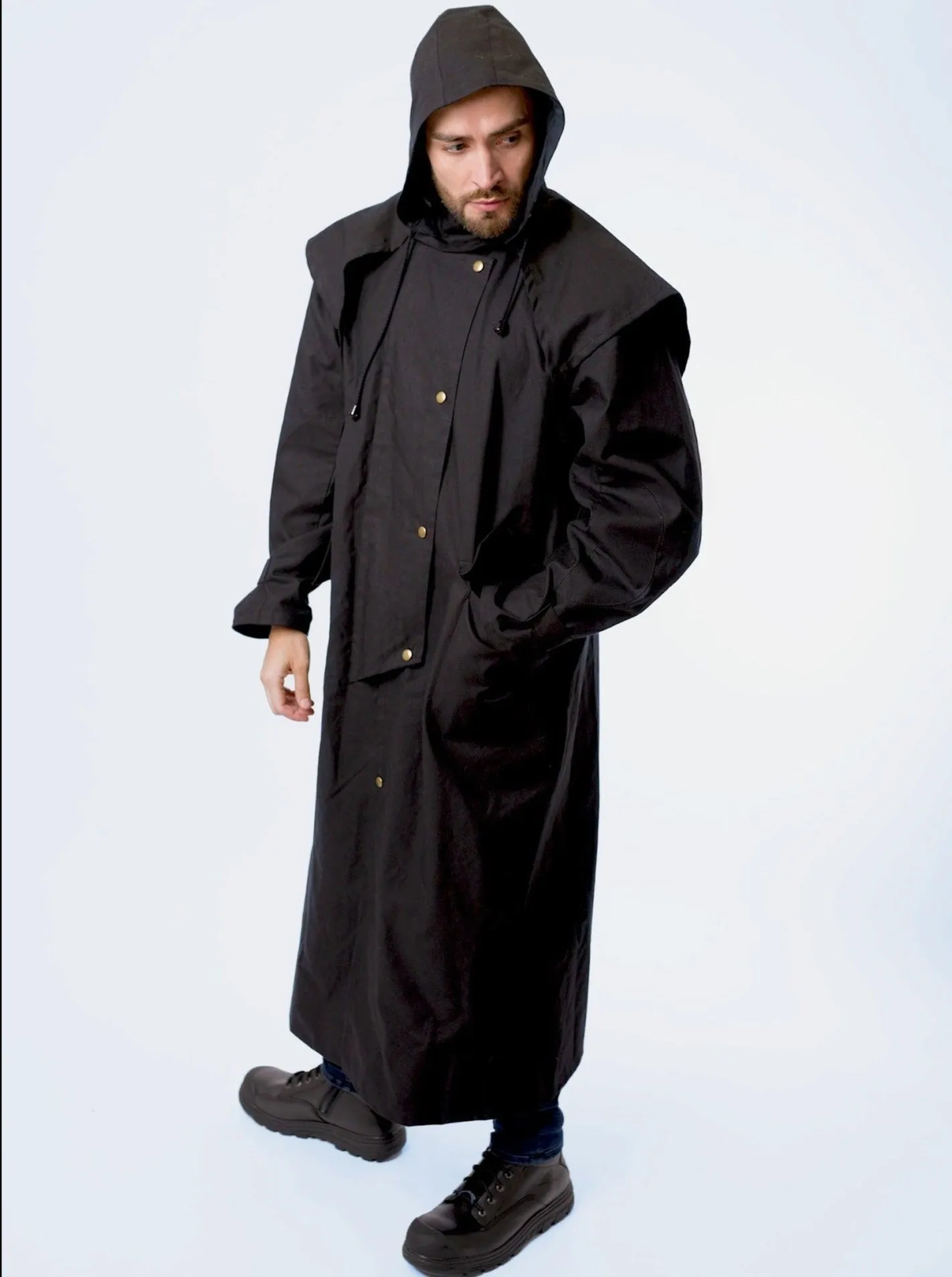 Unisex Full-length Dryskin Riding Coat with Hood