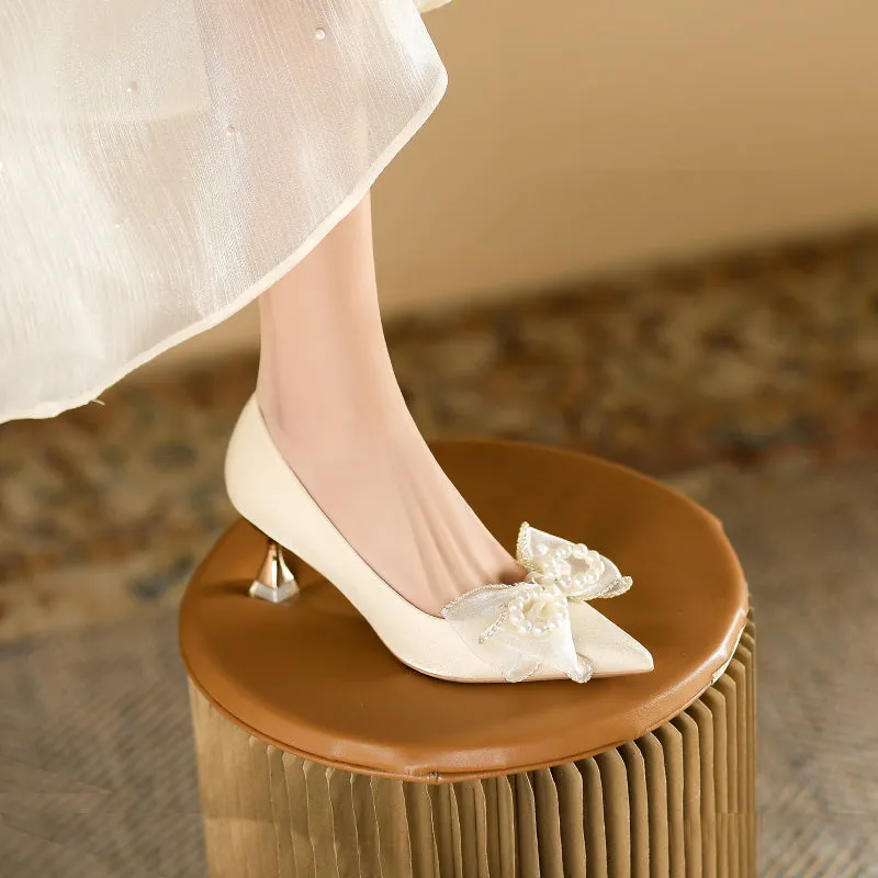 Women Fashion Satin Dress Pumps