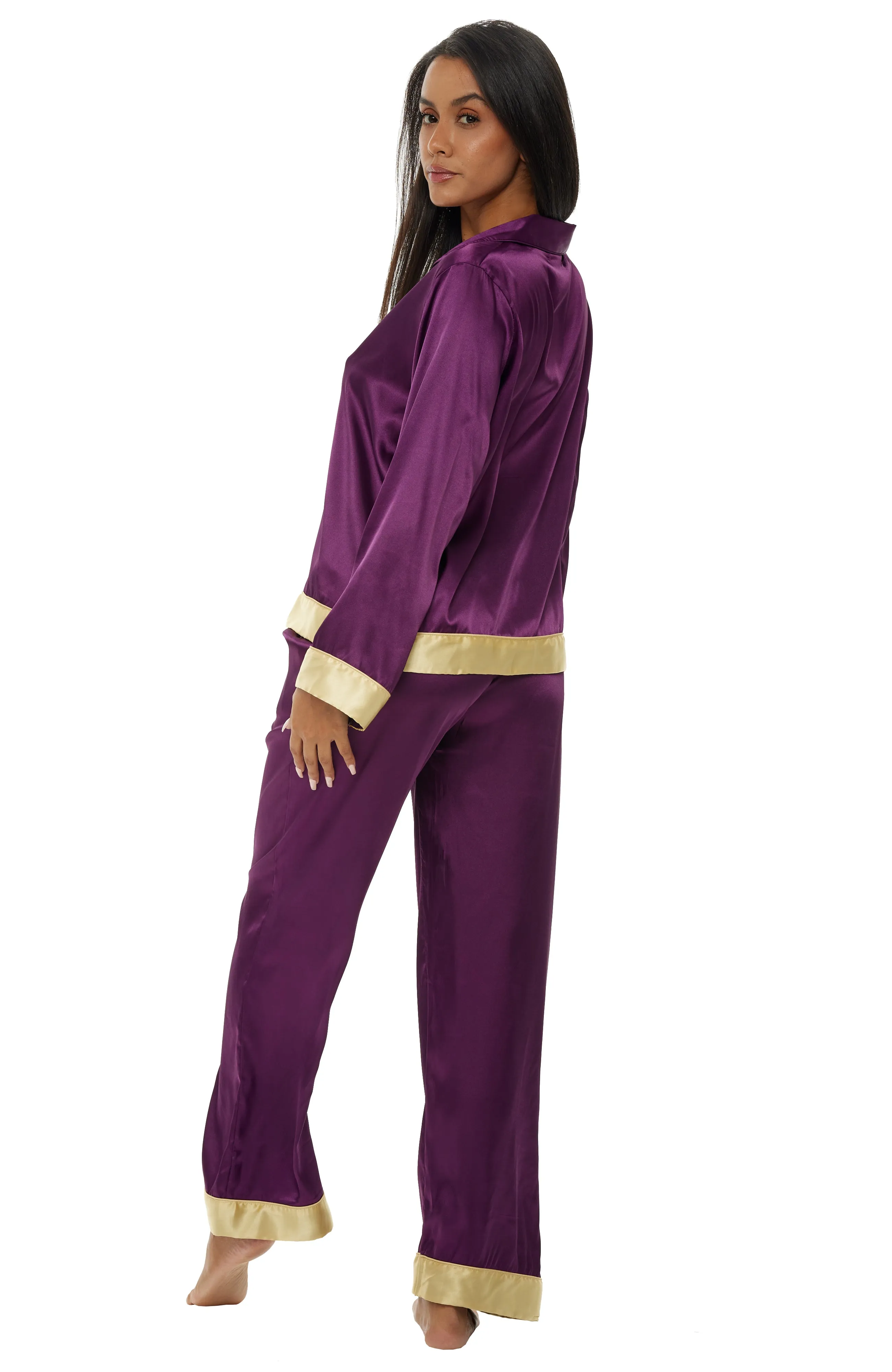 Women's Satin Pajama Set with Pockets