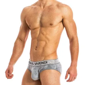 XL Modus Vivendi Brief X-Lux Slip High Quality Velvet Grey 19814 B47