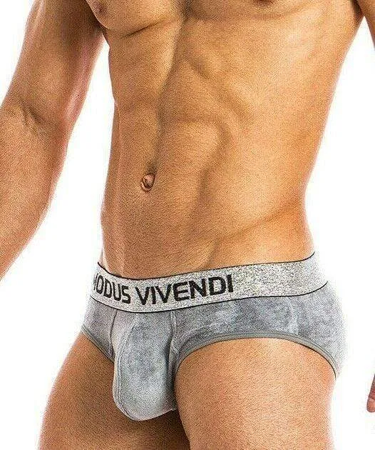 XL Modus Vivendi Brief X-Lux Slip High Quality Velvet Grey 19814 B47