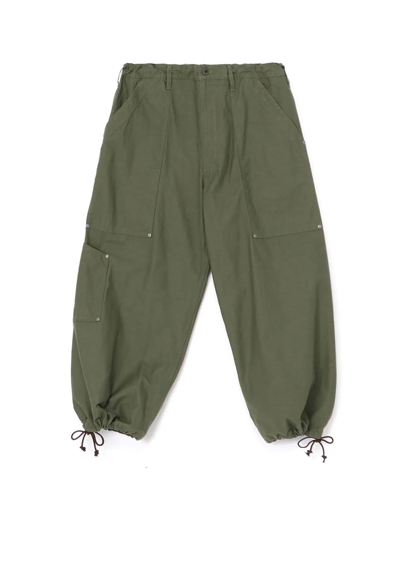 [Y's-Black Name]BACKSIDE SULFURIZATION SATIN WAIST BELT PANEL WORK PANTS